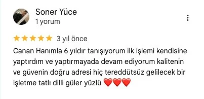 Google yorumu – doğal görünümlü erkek kaş çalışması