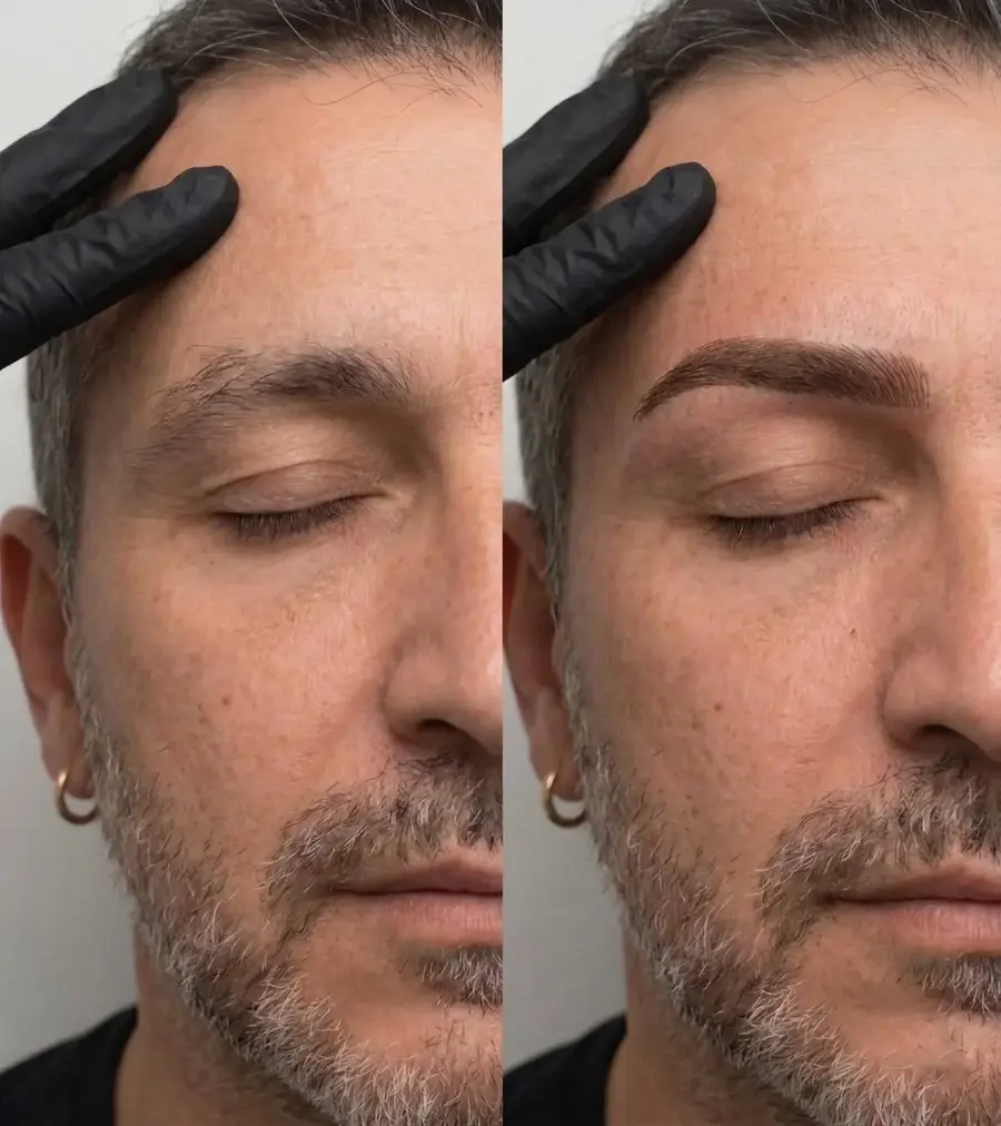 Seyrek kaş için 4D Erkek Kaş Tasarımı dolgu çalışması